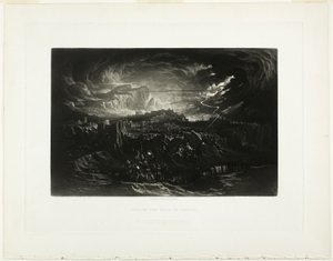 Jerikó falainak leomlása, a Biblia illusztrációiból alkotó: John Martin