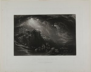 Joshua parancsolja a napnak, hogy álljon meg, a Biblia illusztrációiból alkotó: John Martin