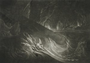 Lucifer az égő tavon alkotó: John Martin