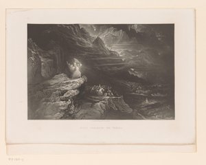 Mózes megszegi a törvénytáblákat Mózes összetöri az asztalokat (cím a tárgyon) Illusztrációk a bibliához (sorozat címe) A Biblia illusztrációi (sorozat címe) alkotó: John Martin