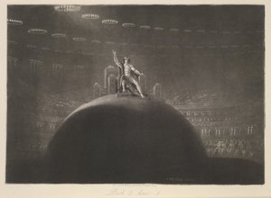 Sátán a trónján, az „Elveszett paradicsom”-ból, John Milton, 1858 körül (metszet) alkotó: John Martin