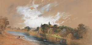 A Temze partja, szemben a pápa villával alkotó: John Martin