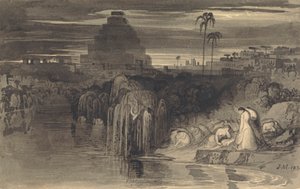 Jeruzsálem leányai sírva a babilóniai vizek mellett alkotó: John Martin