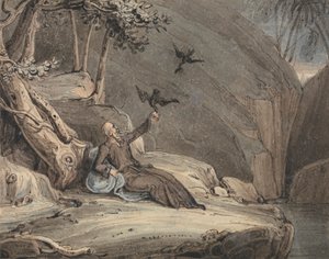 Illést etető hollók alkotó: John Martin
