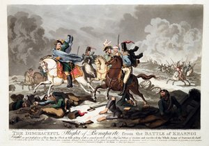 Bonaparte repülése a krasznoi csatából (Krasnoje) 1812 - Wright, John Massey (1777-1866) - 1814 - Aquatint - 42,1x57,5 - Magángyűjtemény