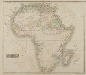 Afrika (kézzel színezett metszet) alkotó: John Menzies