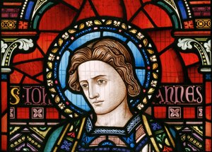 Crick, East Window részlet, Lavers & Barraud, John Millner Allen (1827-1902), St John, 1863