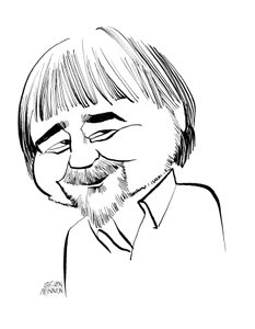 Alan Bleasdale karikatúra, angol televíziós drámaíró: b alkotó: John Minnion