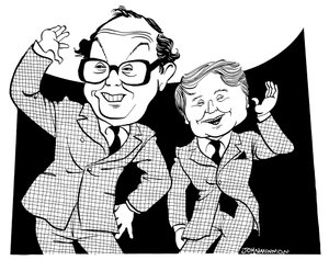 Morcambe és Wise - karikatúra John Minniontól