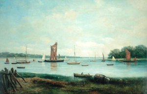 Reggel a folyó keleti partján (olaj, vászon) alkotó: John Moore