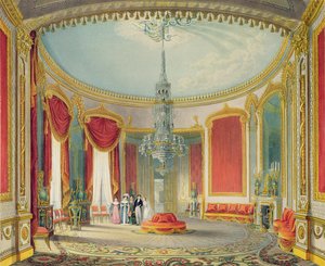 A szalon az utolsó fázisban a Views of the Royal Pavilionból, Brighton, John Nash, 1826 (nyomtatott)