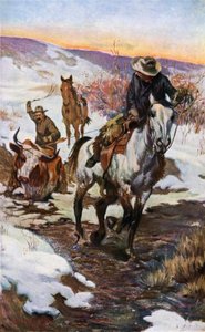 Téli munka a Cowboyoknak (színes litho) alkotó: John Norval Marchand
