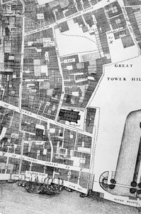 London City nagyméretű és pontos térképének részlete (metszet)