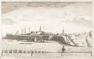 St Andrews Delineated – St Andrews városának kilátása északnyugatról (toll és mosás papíron)