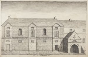 St Andrews Delineated – A könyvtár (toll és mosás papíron)