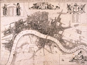 London térkép, c1680 alkotó: John Oliver