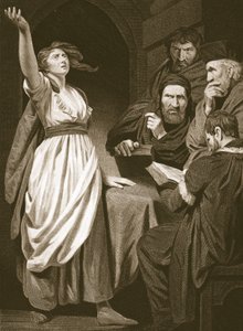 Joan of Arc kijelenti küldetését, T. Holloway metszet, illusztráció David Hume „Anglia története” című kocsmájából. R. Bowyer, London, 1812 alkotó: John Opie