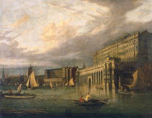 „Somerset-ház és az Adelphi a folyótól”, 1825 alkotó: John Paul
