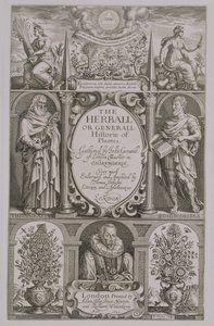 Címlap a The Herball második kiadásához, John Gerard (1564-1612) 1633 alkotó: John Payne