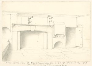 A Fairfax House konyhája, High Street, Putney, 1887; a Cromwellian Gent rezidenciája alkotó: John Phillipp Emslie