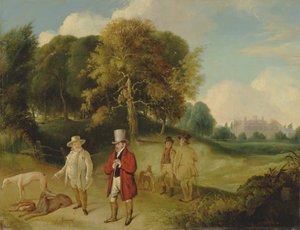 J.M.W. Turner és Walter Fawkes a Farnley Hallban alkotó: John R. Wildman