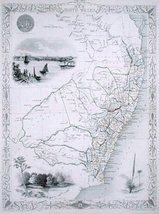 Új-Dél-Wales, a John Tallis & Co., London és New York által kiadott Világtérkép-sorozatból