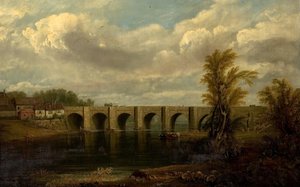 Old Trent Bridge, Nottingham, 1825 alkotó: John Rawson Walker