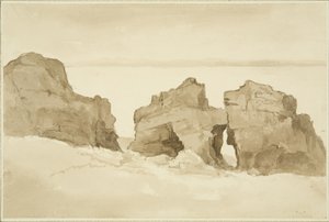Sziklák Flat Holm északi oldalán [Castle Rock]