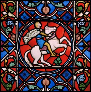 Upton Magna, St Lucy, Clayton és Bell, John Richard Clayton (1827-1913), római lovas katona, 1860 alkotó: John Richard Clayton