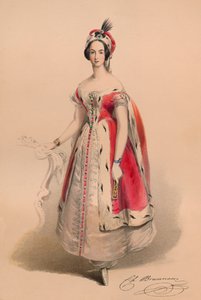 Vendég Victorias Bal Costume királynő jelmezében, 1842. május 12., 1843.