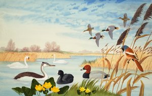 Természeti jelenet (gouache, papír)