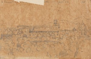 A Vietri melletti La Cava kolostor, szeptember 22. alkotó: John Robert Cozens