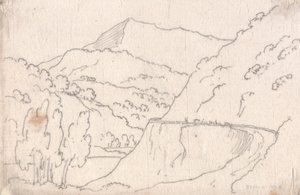 Tavarnelle és Capriano között alkotó: John Robert Cozens