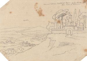Kolostor a Castel del Bosco és a La Strada Scala között alkotó: John Robert Cozens