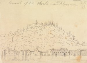 Monte Olivetto kolostor Firenze közelében alkotó: John Robert Cozens
