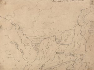 Leereszkedés a Pont de Beauvoisinhez alkotó: John Robert Cozens
