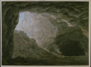 Grotto in the Campagna (akvarell, papír) alkotó: John Robert Cozens