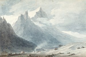 Unterwalden kantonban (akvarell papíron) alkotó: John Robert Cozens