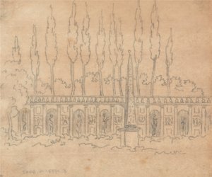 Egy villa kertjében alkotó: John Robert Cozens