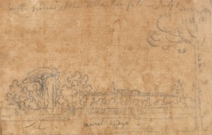 A Villa Pamphili kertjében, július 1. alkotó: John Robert Cozens