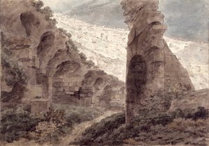 A Colosseum belseje, 1778 alkotó: John Robert Cozens