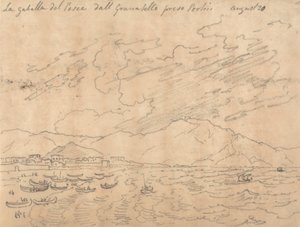 La Gabella del Pesce dal Granabello Preso Portici, augusztus 20. alkotó: John Robert Cozens