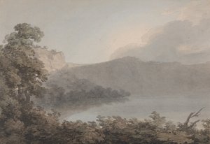 Vico-tó Róma és Firenze között alkotó: John Robert Cozens