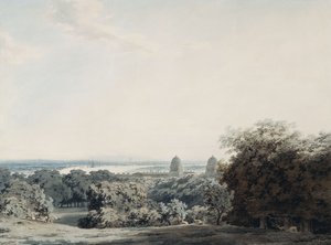 London a Greenwich Hilltől, alkotó: John Robert Cozens