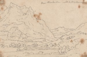 Montmilian közelében, Malterverne felé vezető út alkotó: John Robert Cozens