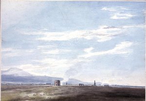 Sírmaradványok a Róma melletti Campagna-ban, 1783 körül (akvarell ceruzával, papíron) alkotó: John Robert Cozens