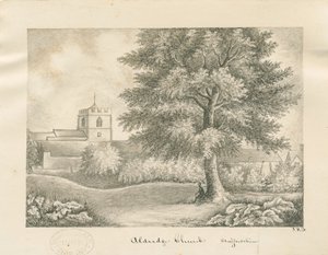 Aldridge Church: toll- és mosórajz, nd [XIX. század] alkotó: John Robert Fernyhough