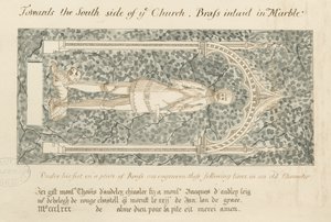 Audley-emlékművek – "Thomas de Audley": toll- és mosórajz, nd [?19. század] alkotó: John Robert Fernyhough