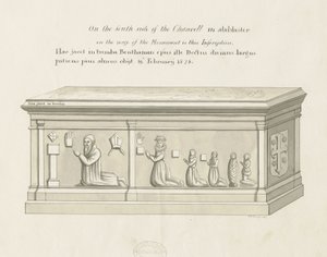 Eccleshall templom – Bentham püspök sírja: toll- és mosórajz, nd [XIX. század] (rajz)