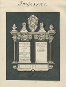 Ingestre templom - táblák Walter Chetwynd idősebb és fiatalabb számára: festmény, nd [?19. század] (festmény) alkotó: John Robert Fernyhough